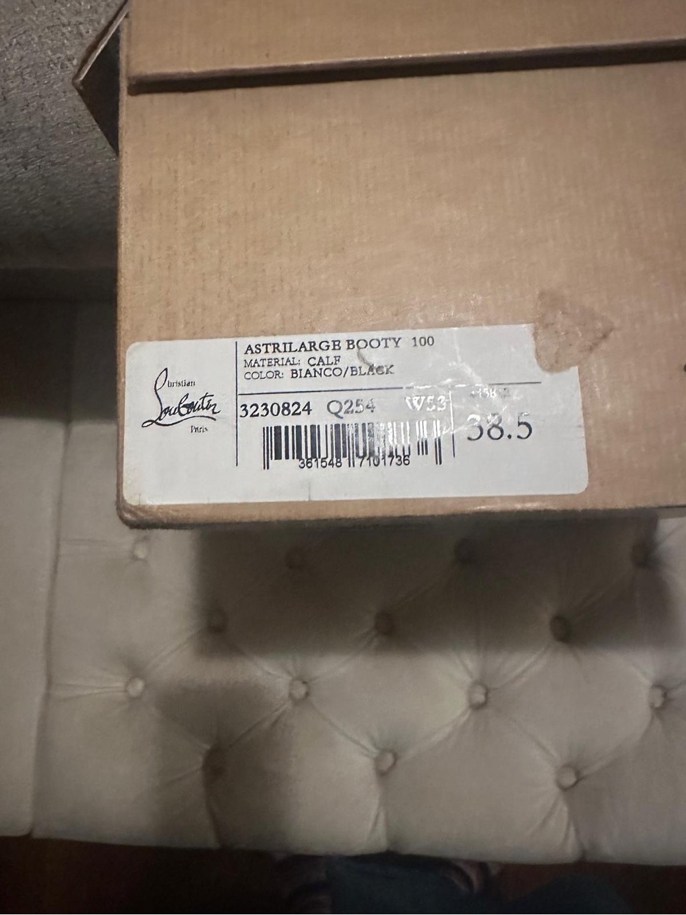 Christian Louboutin Black and White Colorblock Stiletto Booties - Picture 8 of 8